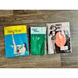 Vintage 1950s 60s 70s Nylon Pantyhose Stocking Lot of 3 Pairs Unopened